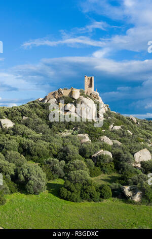 Veduta aerea del Castello di Pedres a Olbia, Sardegna. Il Castello di Pedres (Castello di Pedres), che caratterizzano tutte le parti del bacino meridionale di O Foto Stock