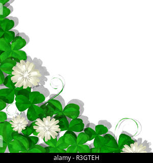 Stile acquerello disegno shamrock design su sfondo bianco Foto Stock