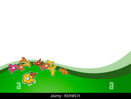 Molla-colorata di verde verso il basso Foto Stock