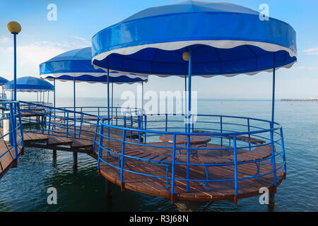 Karven resort beach, Issyk Kul lago, Kirghizistan Foto Stock