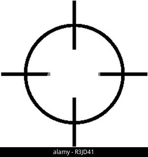 Semplice vista del collimatore mirino sniper icona mirino Illustrazione Vettoriale