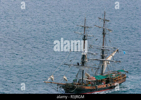 Brig Unicorn nave turistica in Rodney Bay, St Lucia. Questa nave si presentava come il Henrietta in La maledizione della perla nera Foto Stock