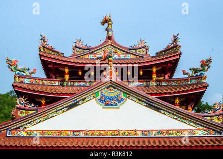 Tempio ornato di scultura decorazione, Nanjing County, provincia del Fujian, Cina Foto Stock