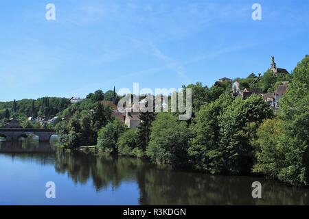 Fiume Creuse in Argenton sur Creuse chiamata la Venezia di Berry Berry regione - Indre, Francia Foto Stock