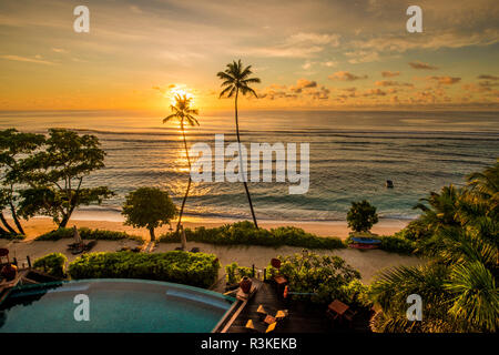 Hilton Doubletree Resort e Spa, Mahe, Repubblica delle Seicelle, Oceano Indiano. Foto Stock