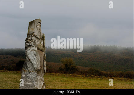 Carnoet (Bretagna, a nord-ovest della Francia): i Santi Valle. Questo progetto avviato da Philippe Abjean che vuole creare BrittanyÕs Isola di Pasqua una Foto Stock