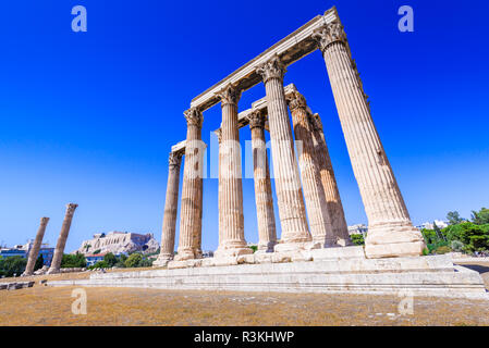 Atene, Grecia - Tempio di Zeus Olimpio, la più grande nella antica civiltà greca, Olympieion. Foto Stock