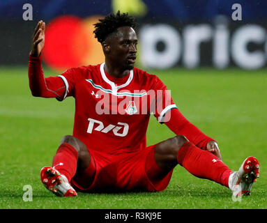 Mosca, Russia - 03 ottobre: Eder di FC Lokomotiv Mosca reagisce durante il gruppo D match di UEFA Champions League tra FC Lokomotiv Mosca e FC Schalke 04 al Lokomotiv Stadium il 3 ottobre 2018 a Mosca, in Russia. (MB Media) Foto Stock