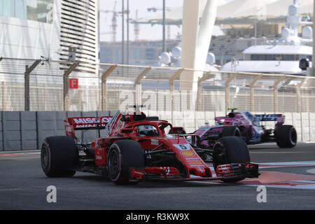 Abu Dhabi, negli Emirati Arabi Uniti. 23 Novembre, 2018. Sport Gran premio di Formula Uno di Abu Dhabi 2018 nel pic: Sebastian Vettel (GER) La Scuderia Ferrari SF71H Credito: LaPresse/Alamy Live News Foto Stock