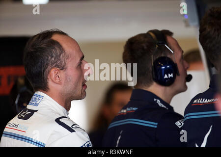 Abu Dhabi, negli Emirati Arabi Uniti. 23 Novembre, 2018. Sport Gran premio di Formula Uno di Abu Dhabi 2018 nel pic: Robert Kubica (POL) Williams FW41 Riserva e driver di sviluppo: Credito LaPresse/Alamy Live News Foto Stock