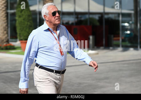 Abu Dhabi, negli Emirati Arabi Uniti. 23 novembre 2018, Yas Marina, Abu Dhabi Emirati arabi uniti; Etihad Airways Formula 1 Gran Premio di Abu Dhabi, Venerdì di prove libere; Lawrence passeggiata Credit: Azione Plus immagini di sport/Alamy Live News Foto Stock