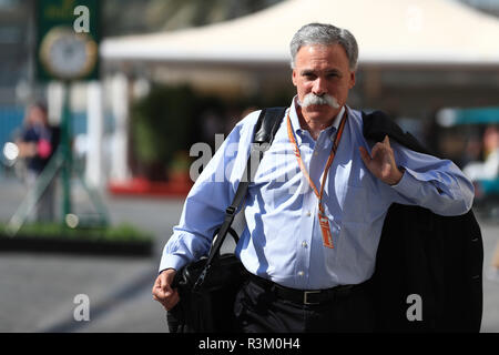 Abu Dhabi, negli Emirati Arabi Uniti. 23 novembre 2018, Yas Marina, Abu Dhabi Emirati arabi uniti; Etihad Airways Formula 1 Gran Premio di Abu Dhabi, Venerdì di prove libere; Chase Carey Credit: Azione Plus immagini di sport/Alamy Live News Foto Stock