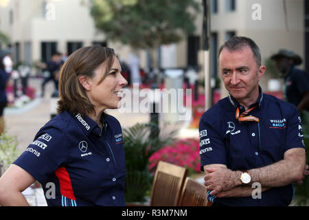 Abu Dhabi, negli Emirati Arabi Uniti. Il 24 novembre 2018. 24/11/2018 Abu Dhabi, Emirati Arabi Uniti Sport Gran premio di Formula Uno di Abu Dhabi 2018 nel pic: Claire Williams (GBR) Williams Vice Team Principal. e Paddy Lowe (GBR), Williams Chief Technical Officer Credit: LaPresse/Alamy Live News Foto Stock