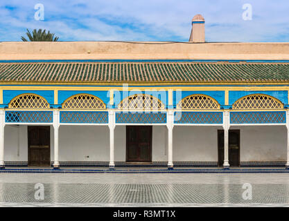 Grande cortile di marmo a El Palazzo Bahia, Marrakech (Marrakech), Marocco Foto Stock