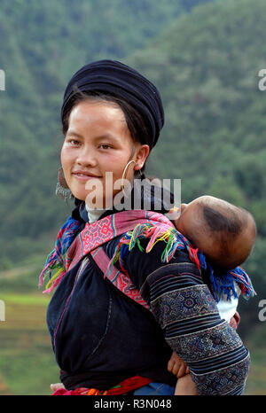 Black Hmong, Sapa, nel Vietnam del Nord Foto Stock