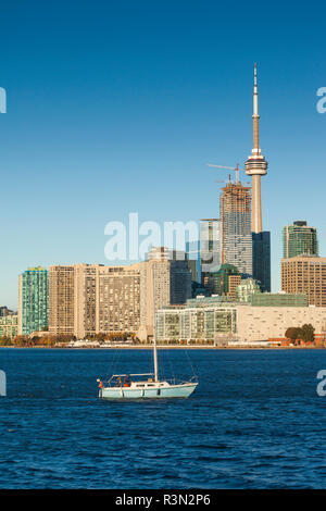 Canada Ontario, Toronto, skyline dal molo di Polson, mattina Foto Stock