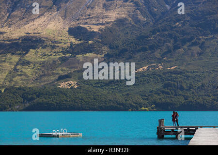 Nuova Zelanda, Isola del Sud, Otago, Glenorchy, sul lago Wakatipu e Glenorchy Pier Foto Stock