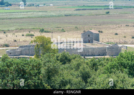 Fortezza veneziana, Rovine a Butrinto Parco Nazionale, Sarande, Albania, Europa Foto Stock