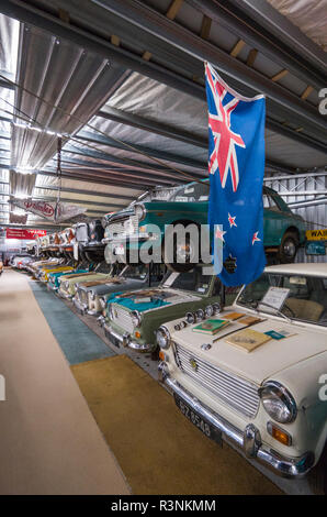 Nuova Zelanda, Hawkes Bay, Te Awanga. British Car Museum, la più grande collezione di automobili inglesi in Nuova Zelanda Foto Stock