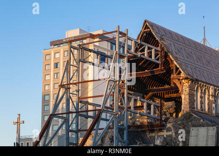 Nuova Zelanda, Isola del Sud, Christchurch Cathedral Square, la cattedrale di Christchurch rovine, danneggiata nel terremoto del 2011 Foto Stock