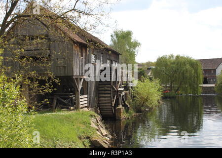 Mulino ad acqua in Alsazia, Francia Foto Stock