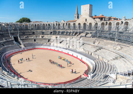 Anfiteatro romano, Arles, Provenza, Francia Foto Stock