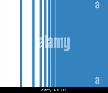 Lo sfondo è blu con strette e larghe strisce bianche Foto Stock