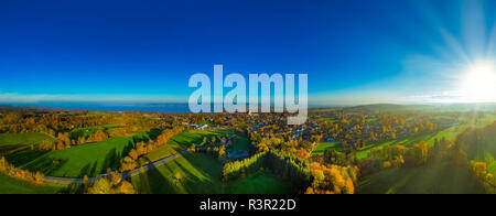 Diessen am Ammersee, Lago Ammer, vista aerea, Alta Baviera, Baviera, Germania, Europa Foto Stock