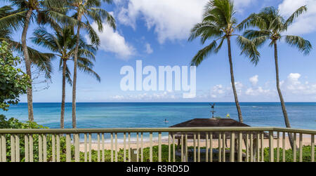 Vista oceano deck in Hawaii Foto Stock