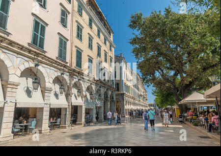 Liston Promenade, Corfù, Grecia Foto Stock