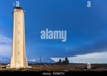 Faro Malarrif sulla penisola Snaefellsnes in Islanda occidentale Foto Stock