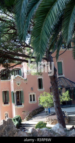 Casa di Gaudi a Parc Guell Barecelona Foto Stock