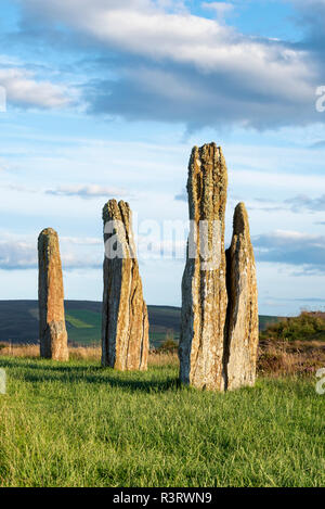 Gran Bretagna, Scozia, isole Orcadi, Continentale, anello di Brodgar, neolitica cerchio di pietra Foto Stock