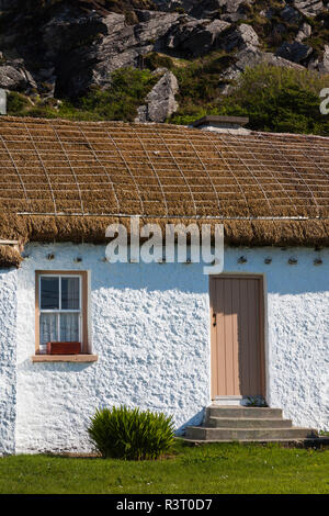 Irlanda, County Donegal, Glencolumbkille, case tradizionali Foto Stock