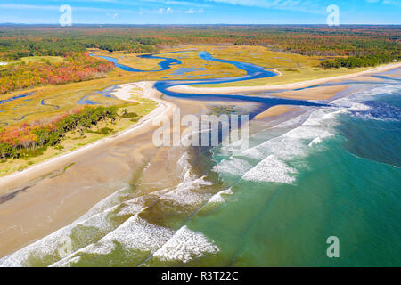 Vista aerea del Po' estuario del fiume Foto Stock