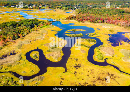 Vista aerea del Po' estuario del fiume Foto Stock