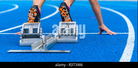 Dettaglio del femminile in posizione di partenza Foto Stock
