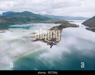 Norvegia, vista aerea di Senja Foto Stock