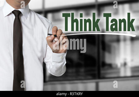 Think tank è scritto da imprenditore il concetto di sfondo Foto Stock