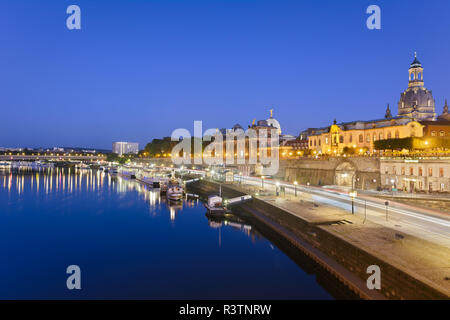 Dresda terrazza Bruehl al blue ora Foto Stock