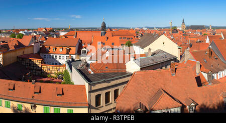 Tetti di Bamberg (Patrimonio Mondiale dell'UNESCO), Baviera, Germania Foto Stock