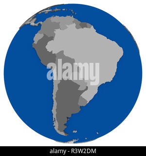 Sud America sulla Terra mappa politico Foto Stock