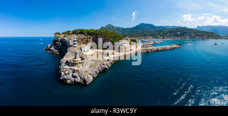 Isole Baleari Spagna, Mallorca, Serra de Tramuntana, Port de Soller, Vista panoramica