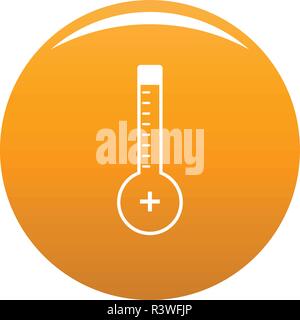 Termometro icona calorosamente. Semplice illustrazione di termometro calorosamente icona vettore per qualsiasi design arancione Illustrazione Vettoriale