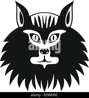 Testa di gatto icona. Semplice illustrazione della testa di gatto icona vettoriali per il web design isolato su sfondo bianco Illustrazione Vettoriale