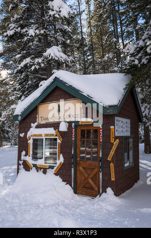 Tamarack Lodge cross-country ski capanna, Inyo National Forest, California, Stati Uniti d'America Foto Stock