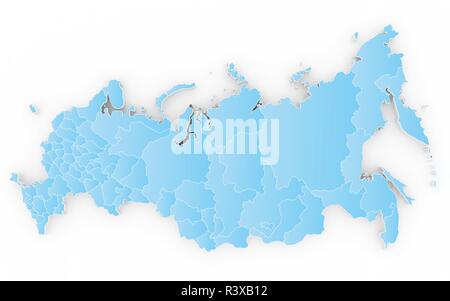 Nuova mappa della Federazione Russa e la Crimea Foto Stock