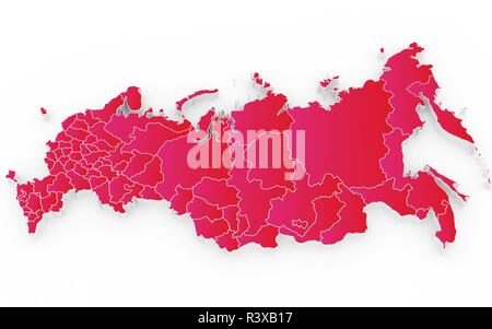 Nuova mappa della Federazione Russa e la Crimea Foto Stock