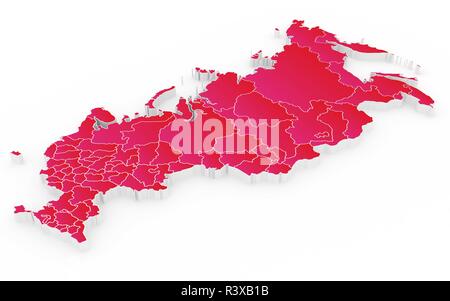 Nuova mappa della Federazione Russa e la Crimea Foto Stock