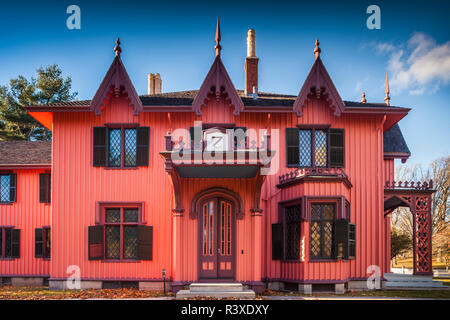 Stati Uniti d'America, Connecticut, Woodstock, Roseland Cottage, costruito nel 1844 e meglio conservato Revival gotico cottage estivi NEGLI STATI UNITI Foto Stock